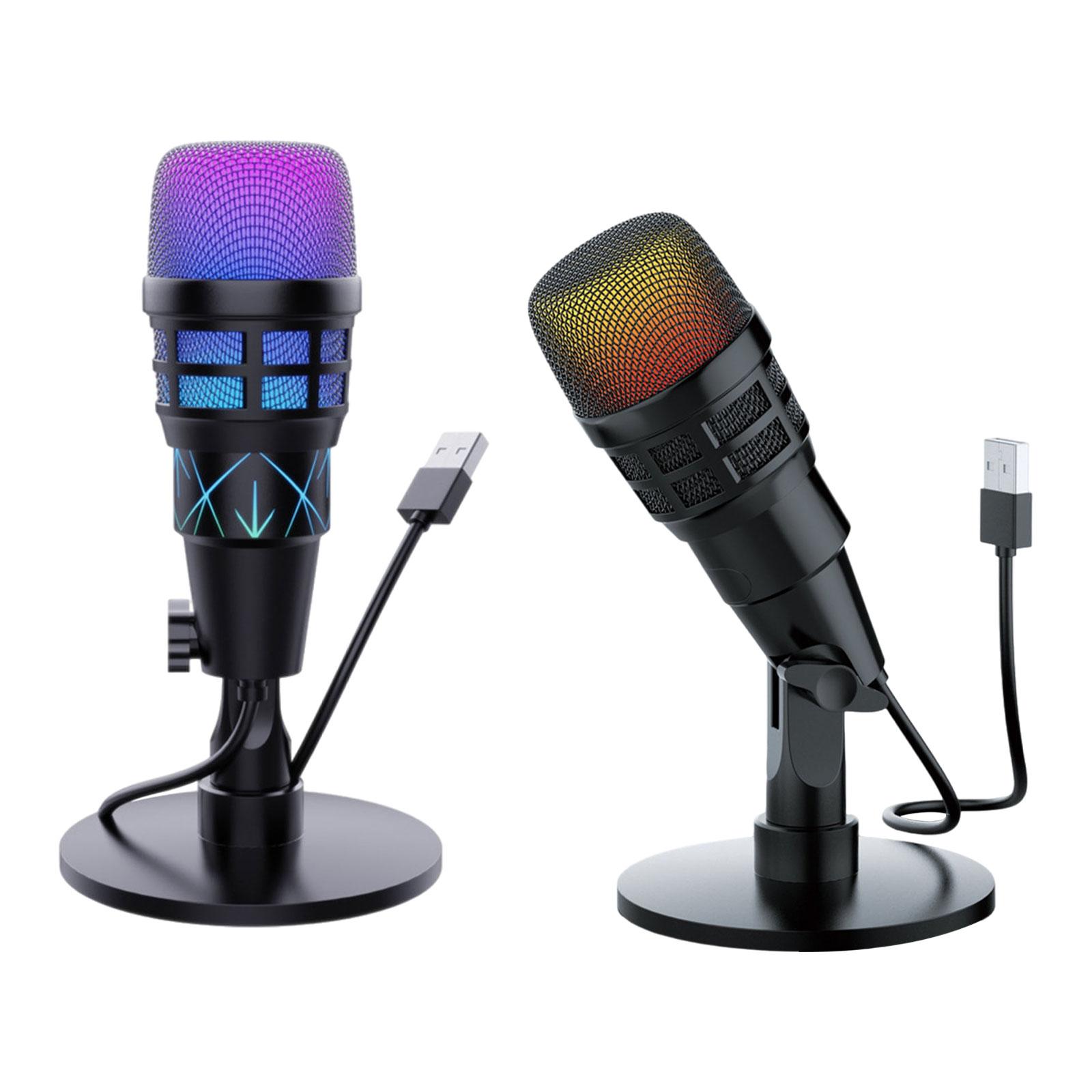 Streaming Mic Condenser - RGB USB コンデンサーゲーミングマイクコンピュータープロフェッショナルマイク PC 電話録音ストリーミングポッドキャスティング用