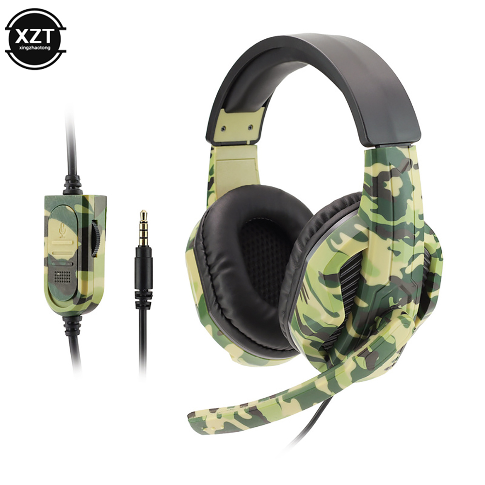 Esports Gaming Headphones - 迷彩ゲーミングヘッドセット 3.5 ミリメートル AUX ジャック有線ヘッドフォンゲーマークールゲームヘッドフォンマイク付き PS4