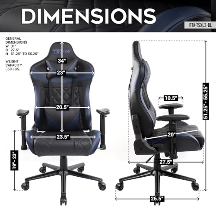 GamerXLシリーズXLゲーミングチェア、長時間プレイ用、 - Gaming & Esports District のレビューと価格