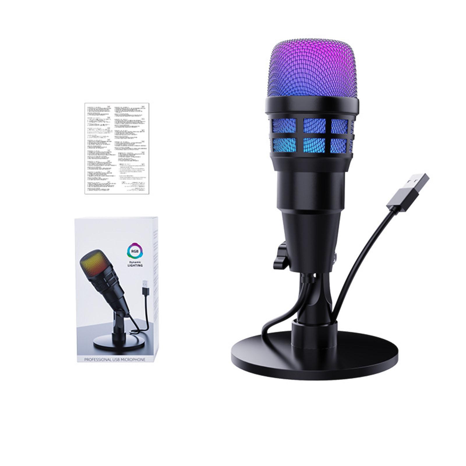 RGB USB コンデンサーゲーミングマイクコンピュータープ - Streaming Mic Condenser のレビューと価格