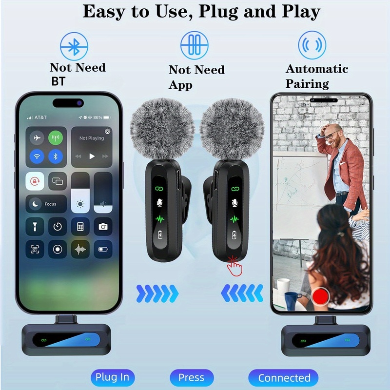 Type-Cワイヤレスラベリアレコーディングマイク、コンパク - Streaming Mic Condenser のレビューと価格