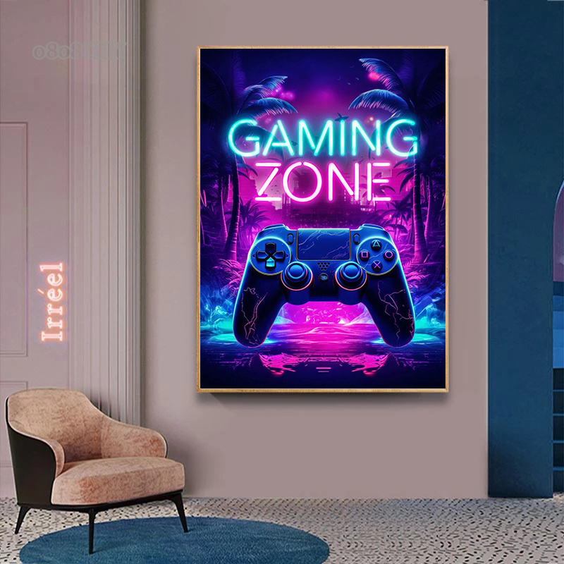 ドラゴンバスインスペースアーマーゲームゾーンキャンバスポスタ - Esports Gaming Zone のレビューと価格