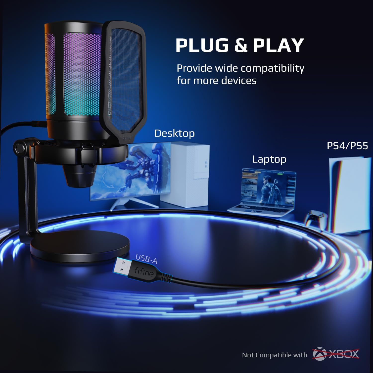 FIFINE AmpliGame ゲーミングマイク ショック - Streaming Mic Condenser のレビューと価格