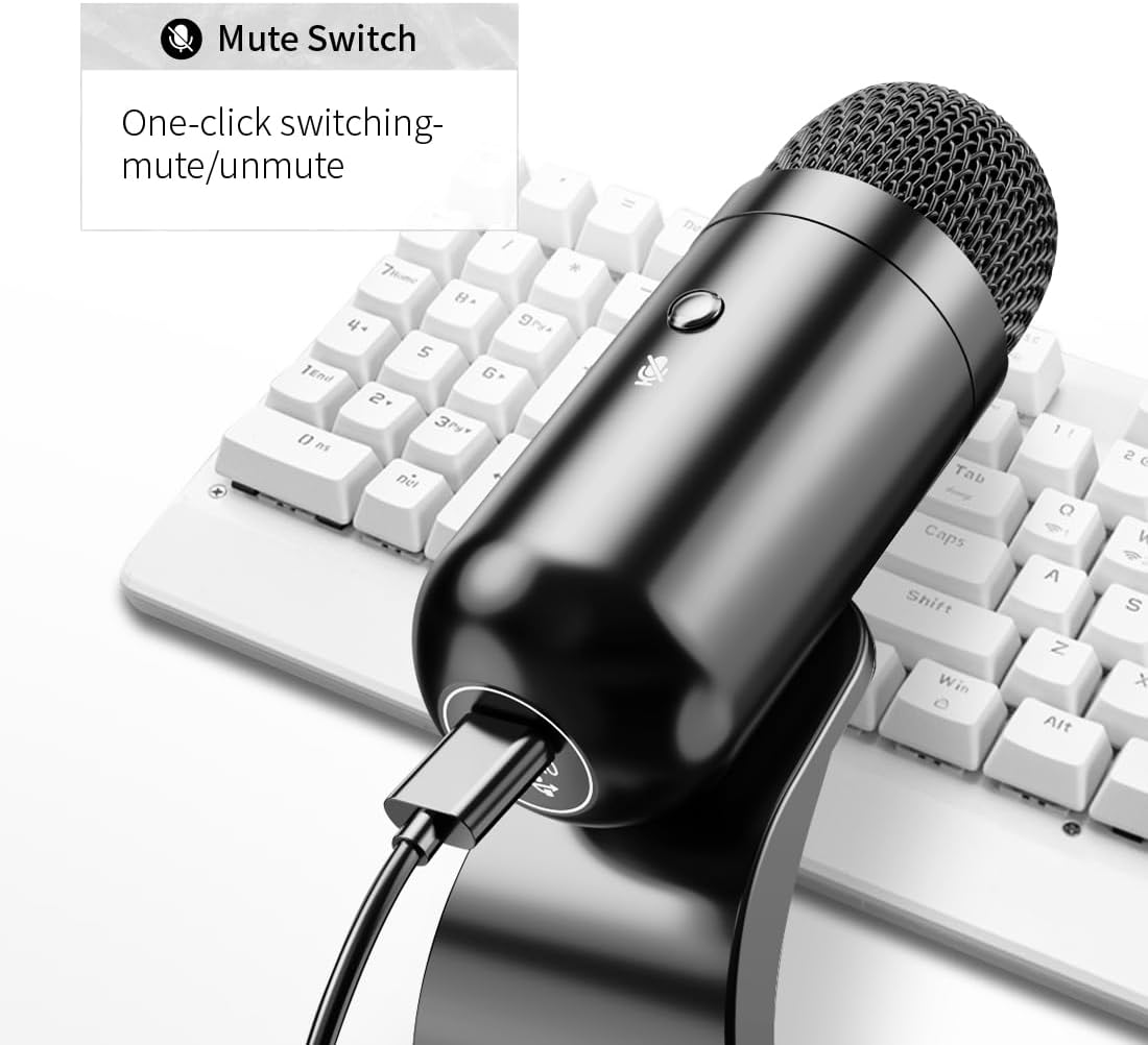 プロ仕様USBコンデンサーマイク、会議用マイク、デスクトップ - Streaming Mic Condenser のレビューと価格