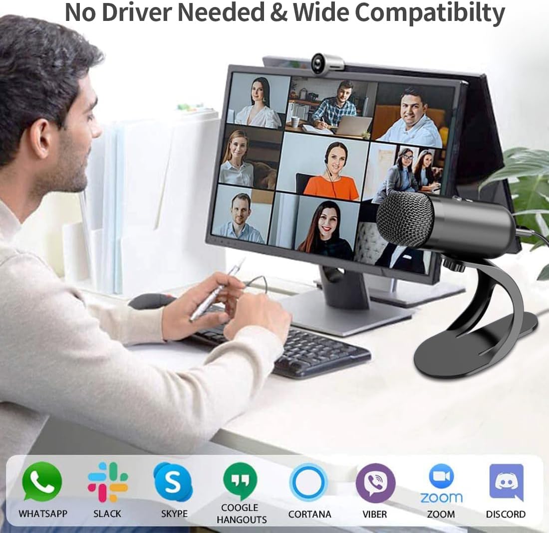 プロ仕様USBコンデンサーマイク、会議用マイク、デスクトップ - Streaming Mic Condenser のレビューと価格