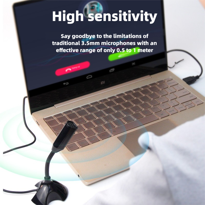 小型USBデスクトップコンピューターマイク360 °   回 - Streaming Mic Condenser のレビューと価格